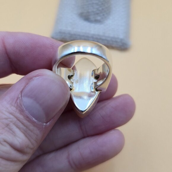 Size 8 Sterling Silver Rhodochrosite Stone With Garnets Ring A5258 - Picture 6 of 11